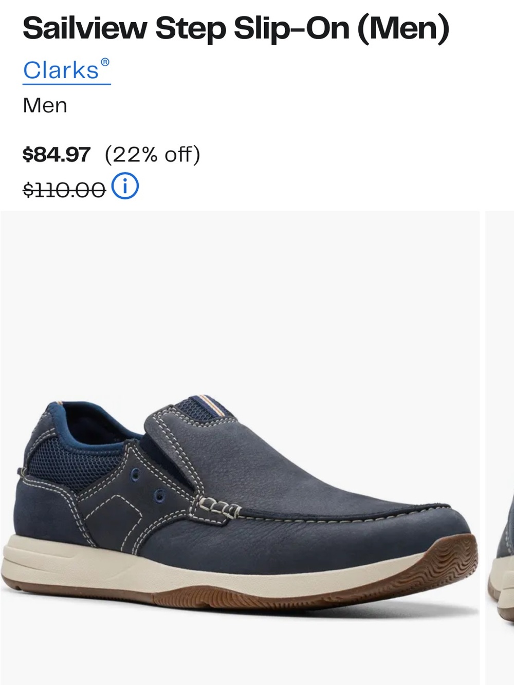 Clarks Men’s Sailview Step Slip-On - Navy and Brown